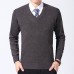 Autumn Winter Men’s Casual V  neck Warm Knit Pullovers Fashion Long Sleeve Sweater Pullovers