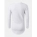 Mens Jacquard Slim Fit Solid Color Cotton Round Neck Casual Long Sleeve T  Shirt