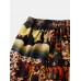 Mens Cotton Vintage Print V  Neck Tie Side Kimono Relaxed Fit Short Pajamas Sets