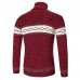 Mens Fashion High Collar Pullovers Wool Color Block Thick Warm Casual Sweaters