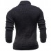 Fashion Horns Buttons Design Patchwork Pullovers Casual Knitted Stand Collar Sweater For Men