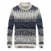 Men’s Leisure Turtleneck Sweater Pullover Winter Fashion Printing Long Sleeve Warm Pullover