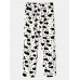 Mens Cows Pattern Thick Elastic Waist Plush Loose Pants Home Sleep Pants